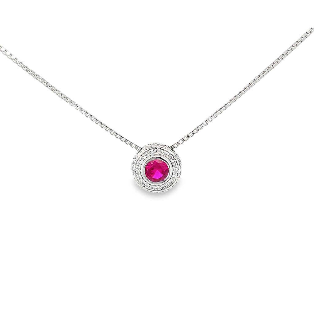 CRIMSON HALO SILVER PENDANT