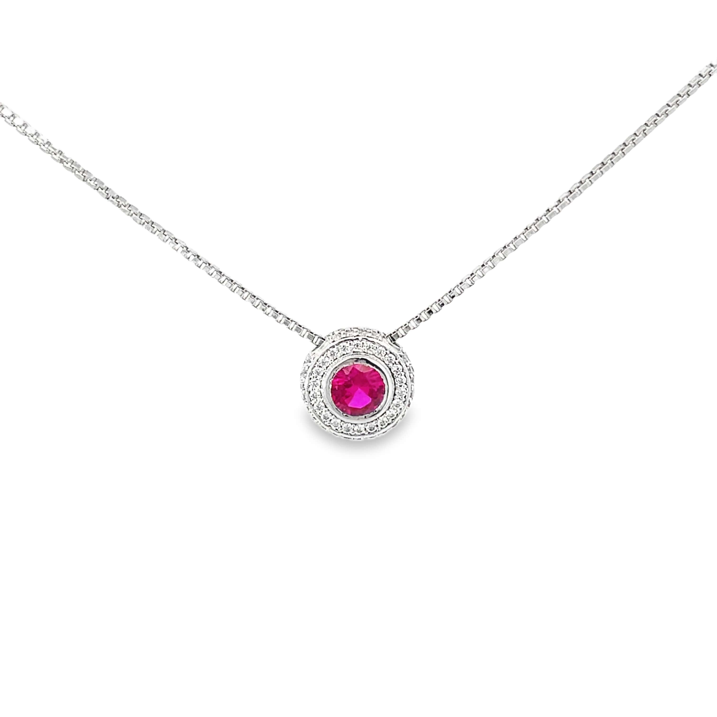 CRIMSON HALO SILVER PENDANT