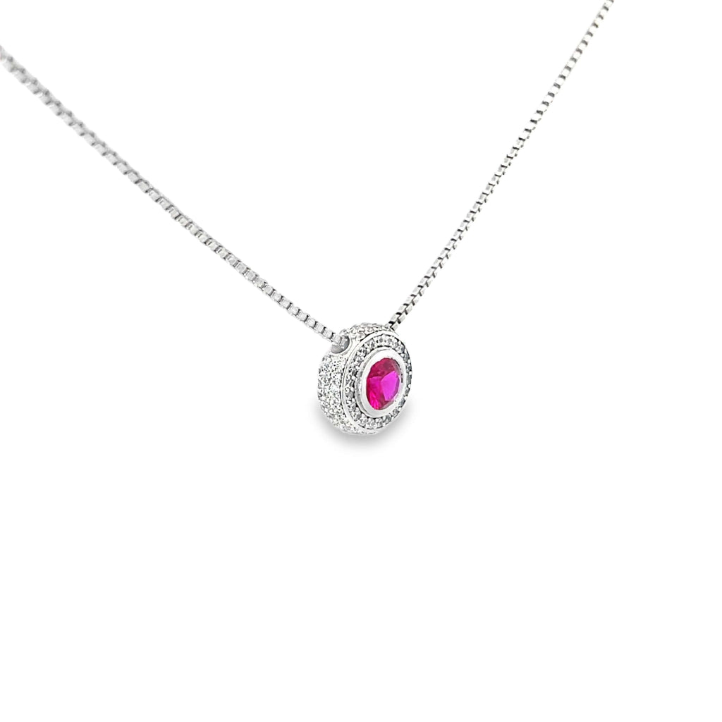 CRIMSON HALO SILVER PENDANT
