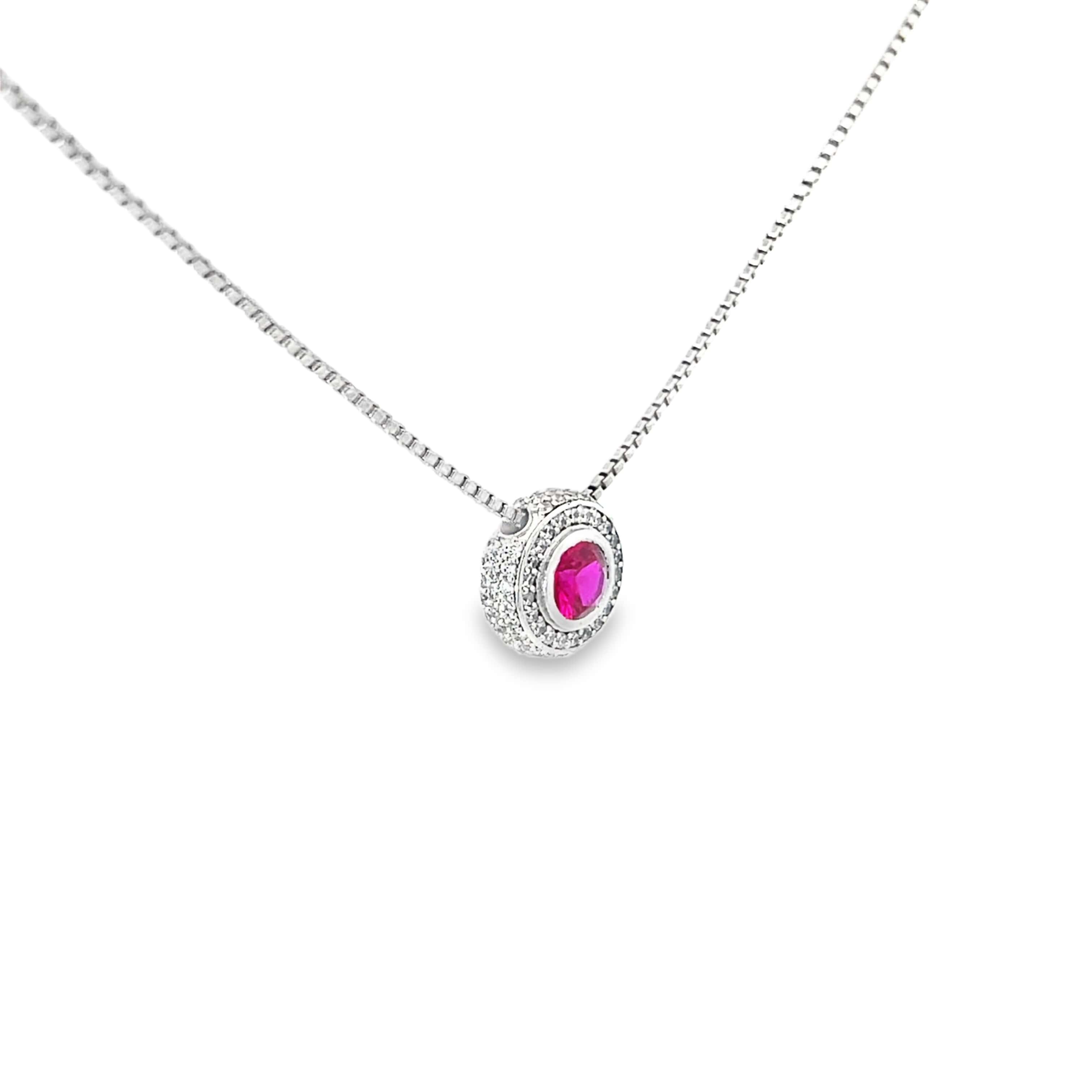 CRIMSON HALO SILVER PENDANT
