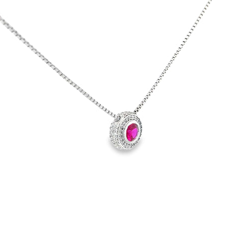 CRIMSON HALO SILVER PENDANT