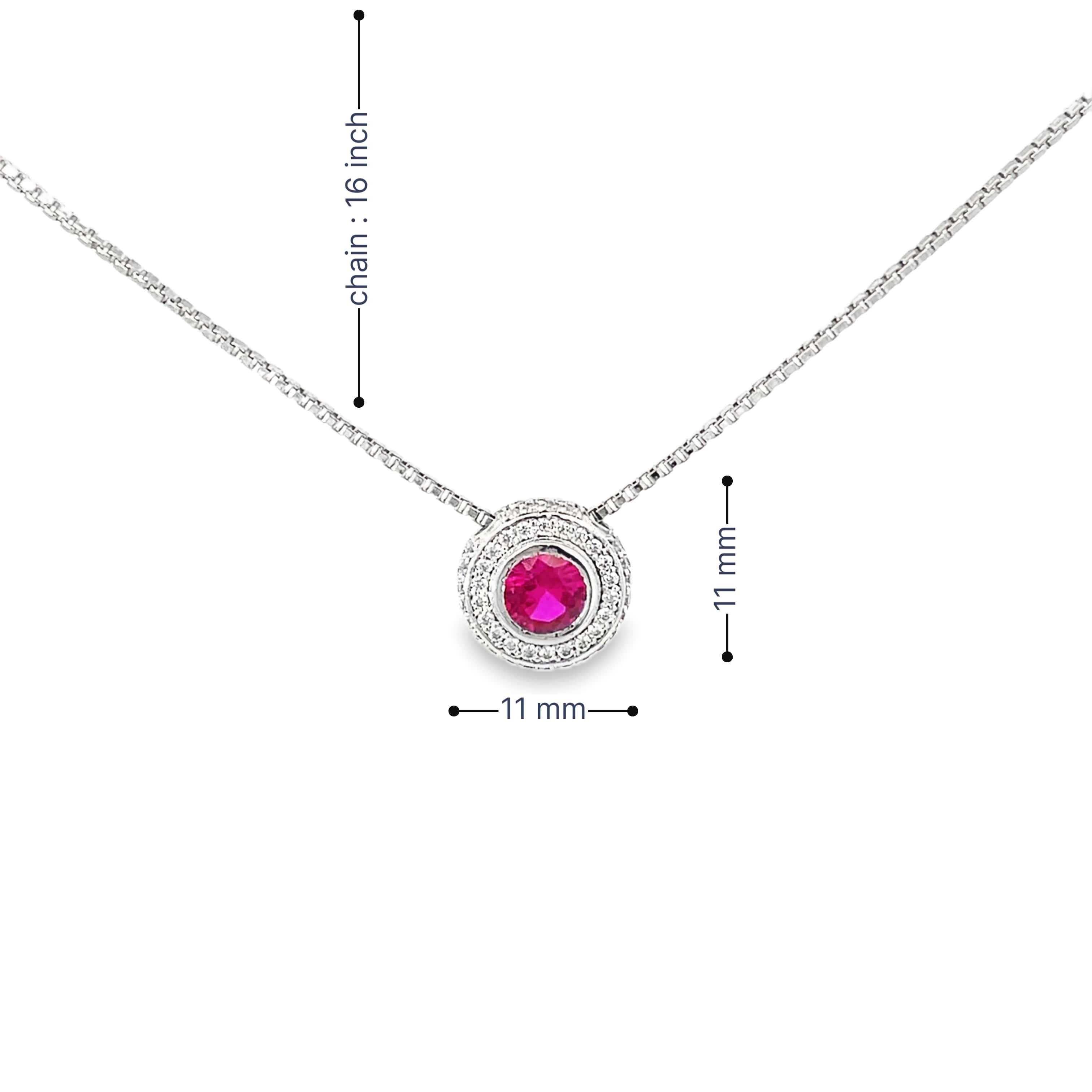 CRIMSON HALO SILVER PENDANT