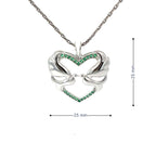 TWIN SWAN EMBRACE SILVER PENDANT CHAIN