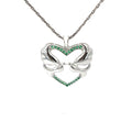 TWIN SWAN EMBRACE SILVER PENDANT CHAIN