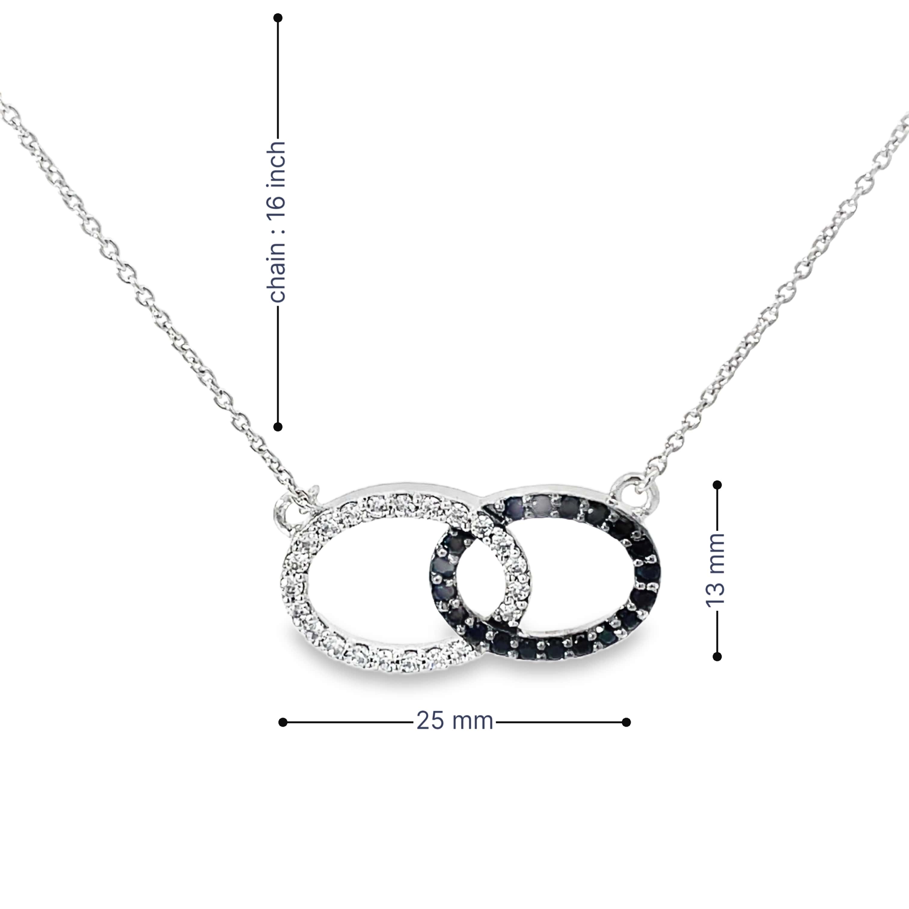 BLACK & WHITE UNITY SILVER PENDANT CHAIN