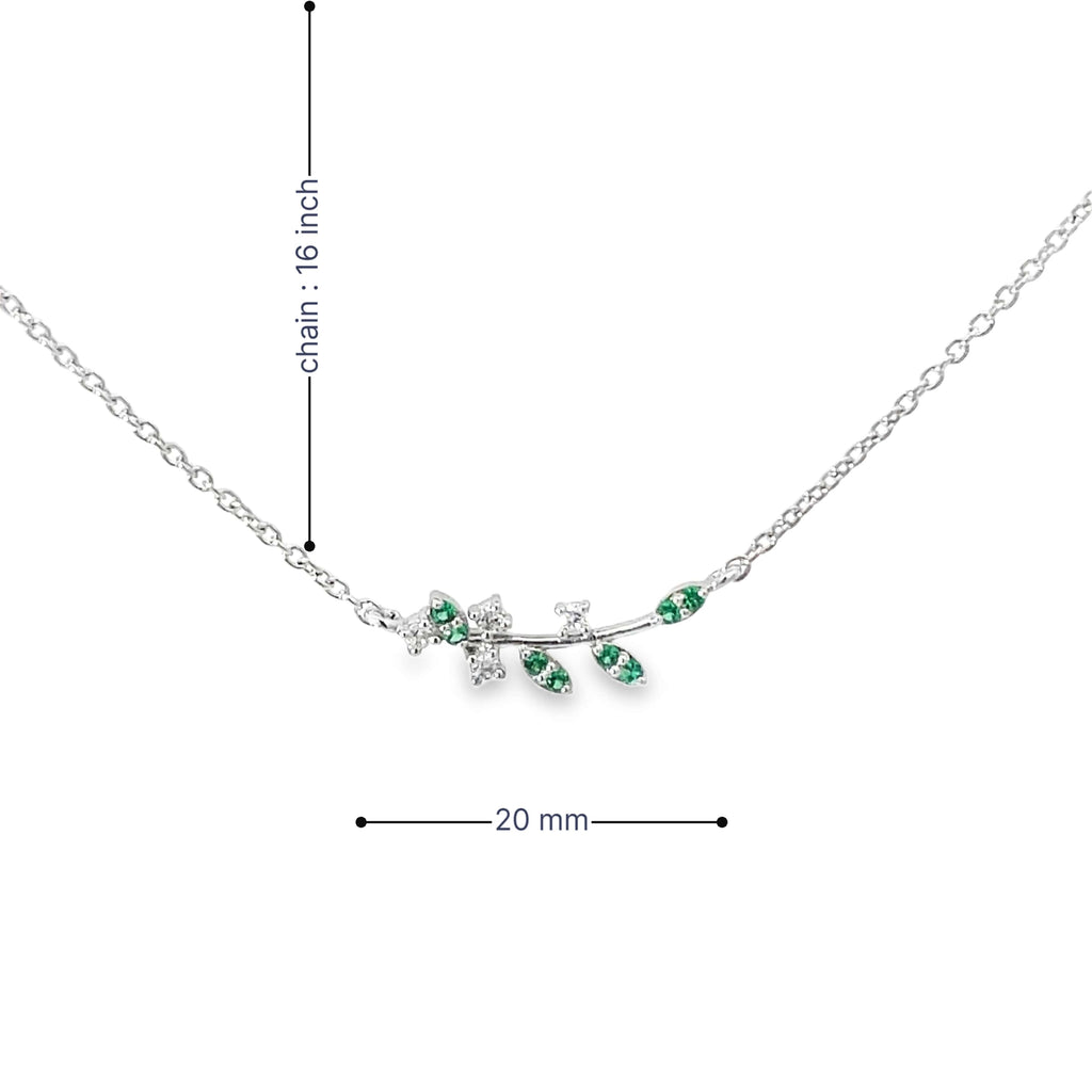 GREEN LEAF WHISPER SILVER PENDANT CHAIN