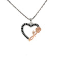 HEART OF ROSES SILVER PENDANT CHAIN