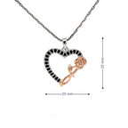 HEART OF ROSES SILVER PENDANT CHAIN