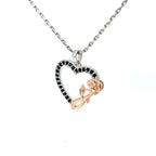 HEART OF ROSES SILVER PENDANT CHAIN