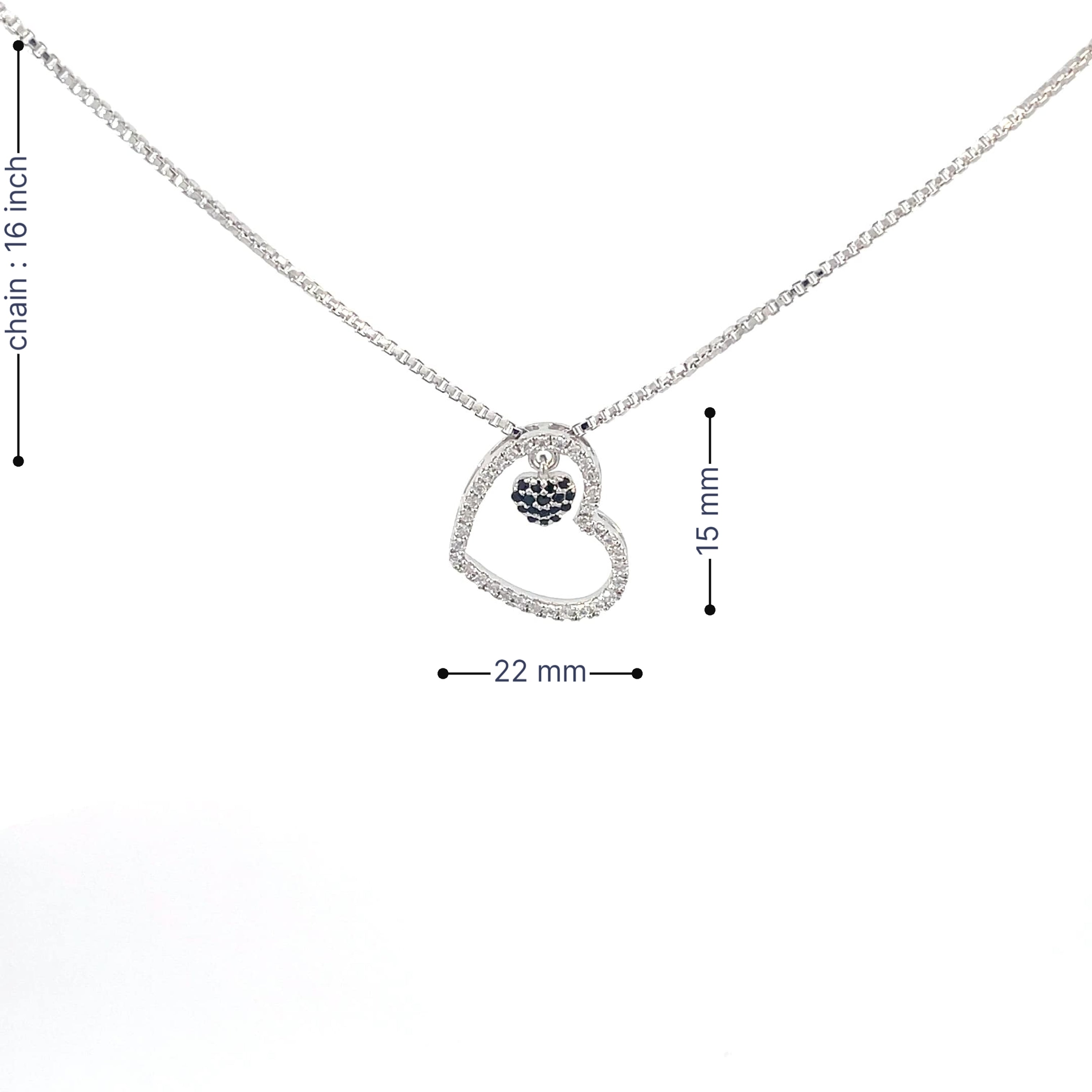 QUEEN OF HEARTS SILVER PENDANT CHAIN