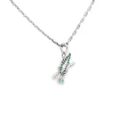 GREEN RHYTHM SILVER PENDANT CHAIN