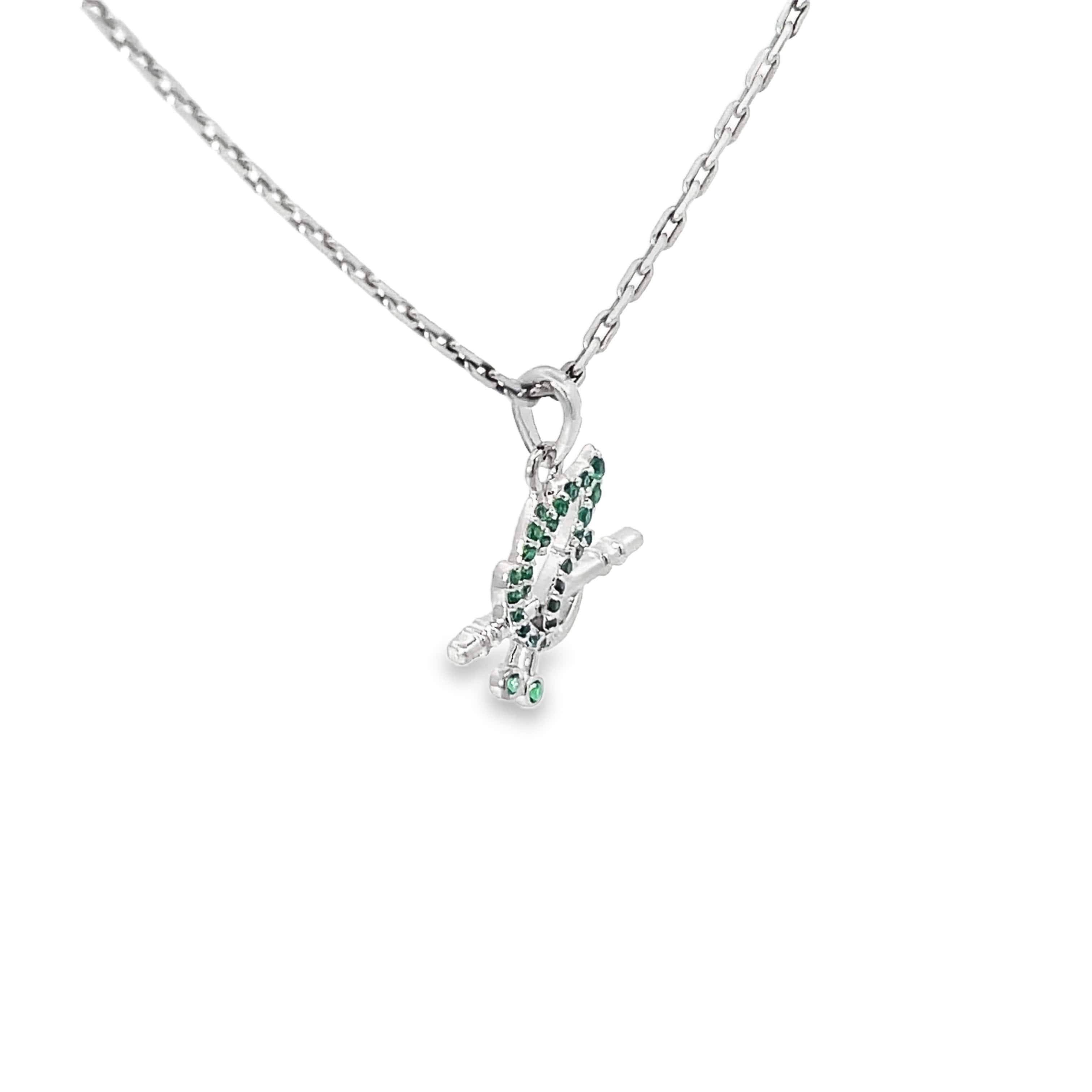 GREEN RHYTHM SILVER PENDANT CHAIN