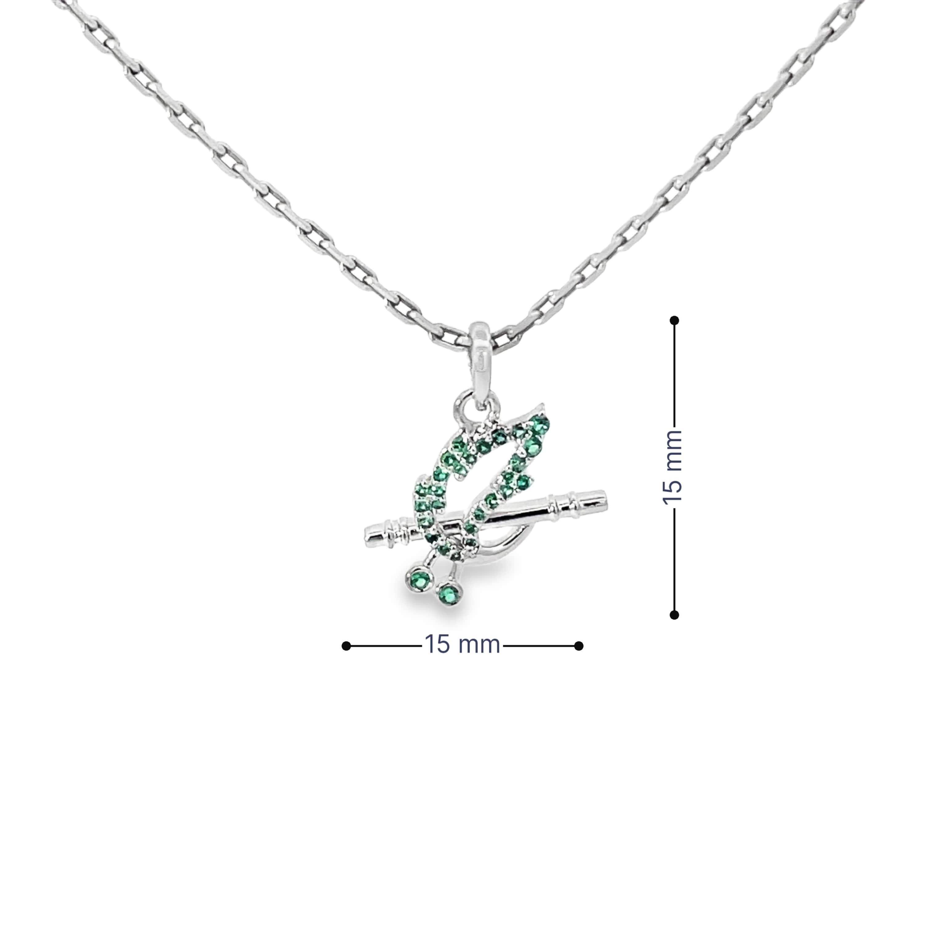 GREEN RHYTHM SILVER PENDANT CHAIN