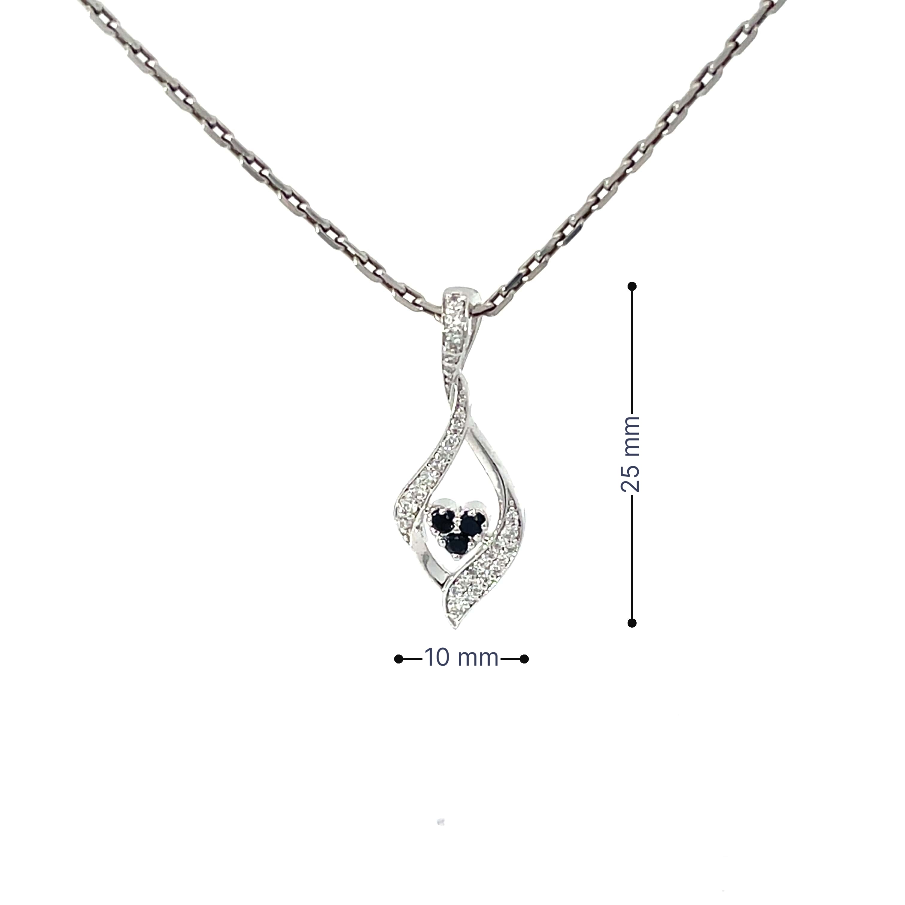 NIGHT EMBERS SILVER PENDANT CHAIN
