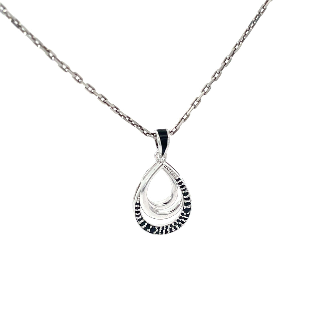 DUSK TEARDROP SILVER PENDANT CHAIN
