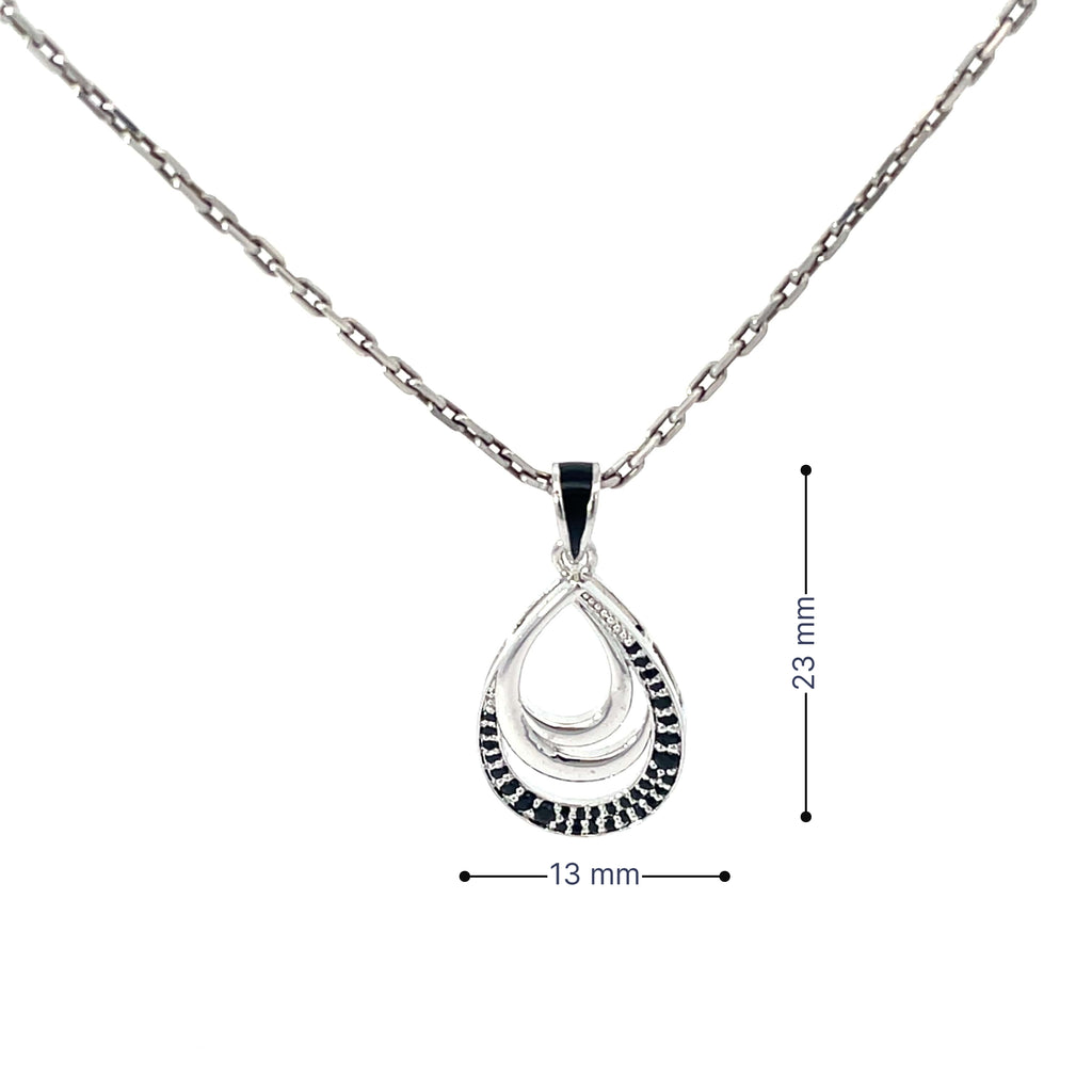 DUSK TEARDROP SILVER PENDANT CHAIN