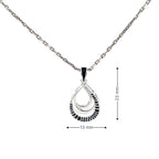 DUSK TEARDROP SILVER PENDANT CHAIN