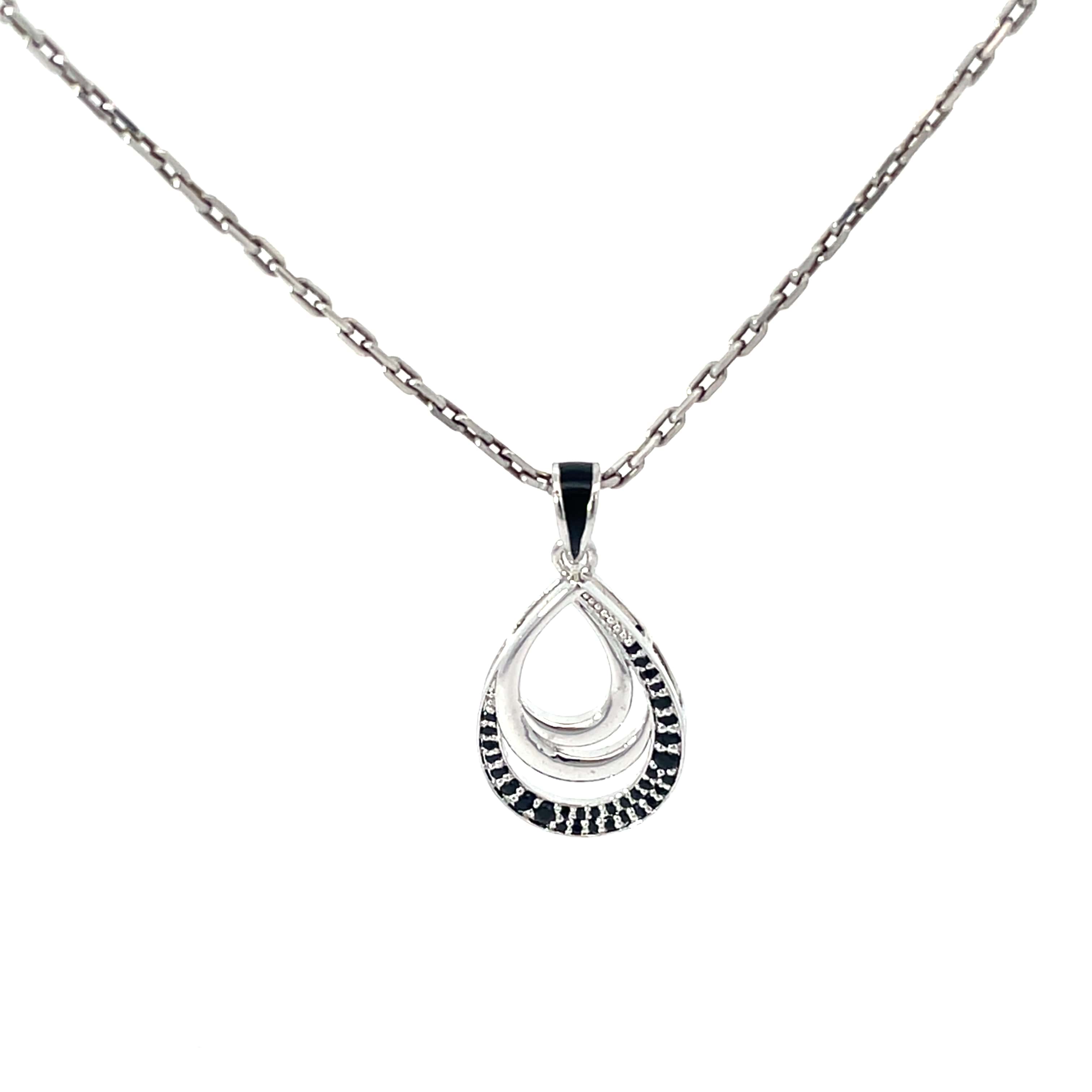 DUSK TEARDROP SILVER PENDANT CHAIN