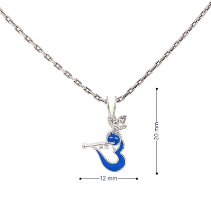 FLUTE OF LOVE OM SILVER PENDANT CHAIN