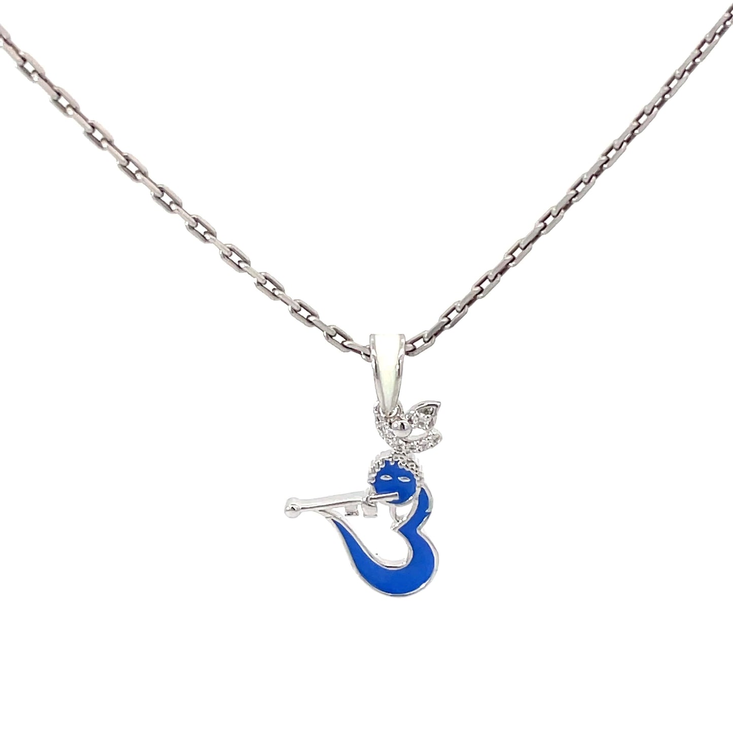 FLUTE OF LOVE OM SILVER PENDANT CHAIN