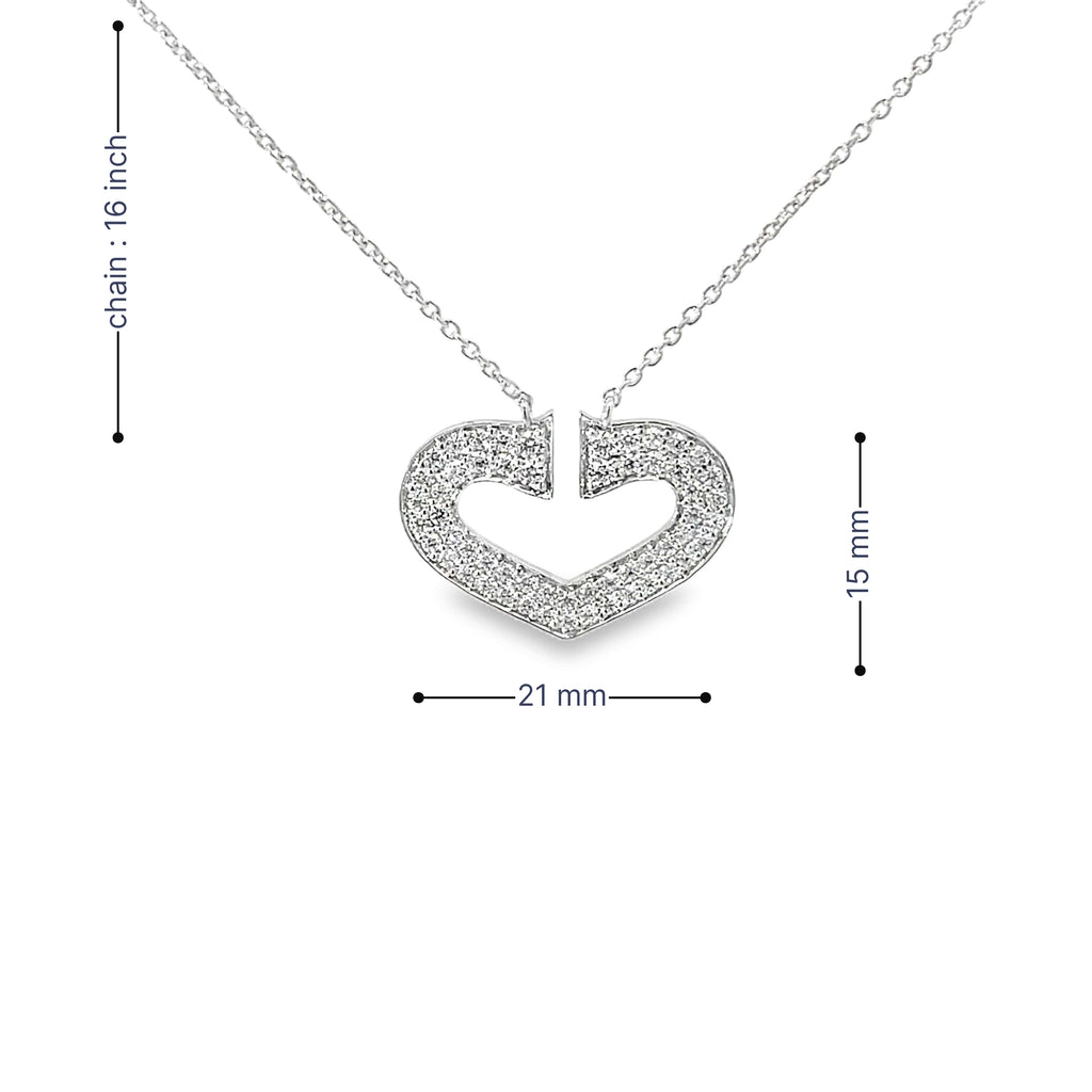 BOLD HEART SILVER PENDANT CHAIN