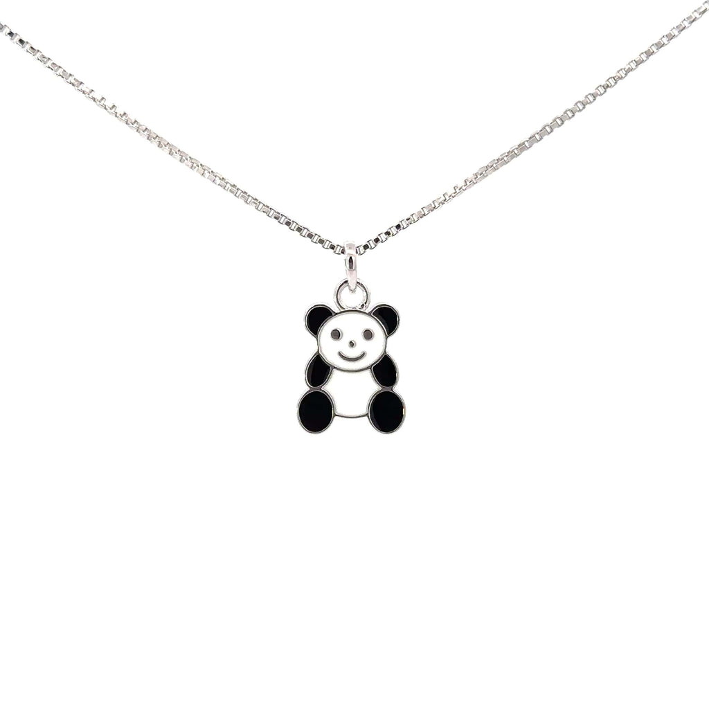 CUTE PANDA FACE SILVER PENDANT CHAIN