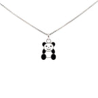 CUTE PANDA FACE SILVER PENDANT CHAIN