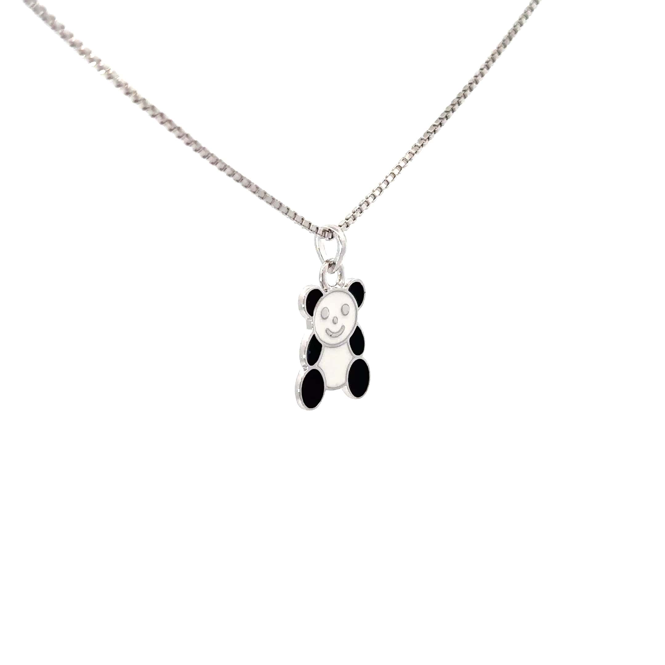 CUTE PANDA FACE SILVER PENDANT CHAIN