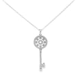 VINTAGE KEY DESIGN SILVER PENDANT CHAIN