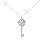 VINTAGE KEY DESIGN SILVER PENDANT CHAIN