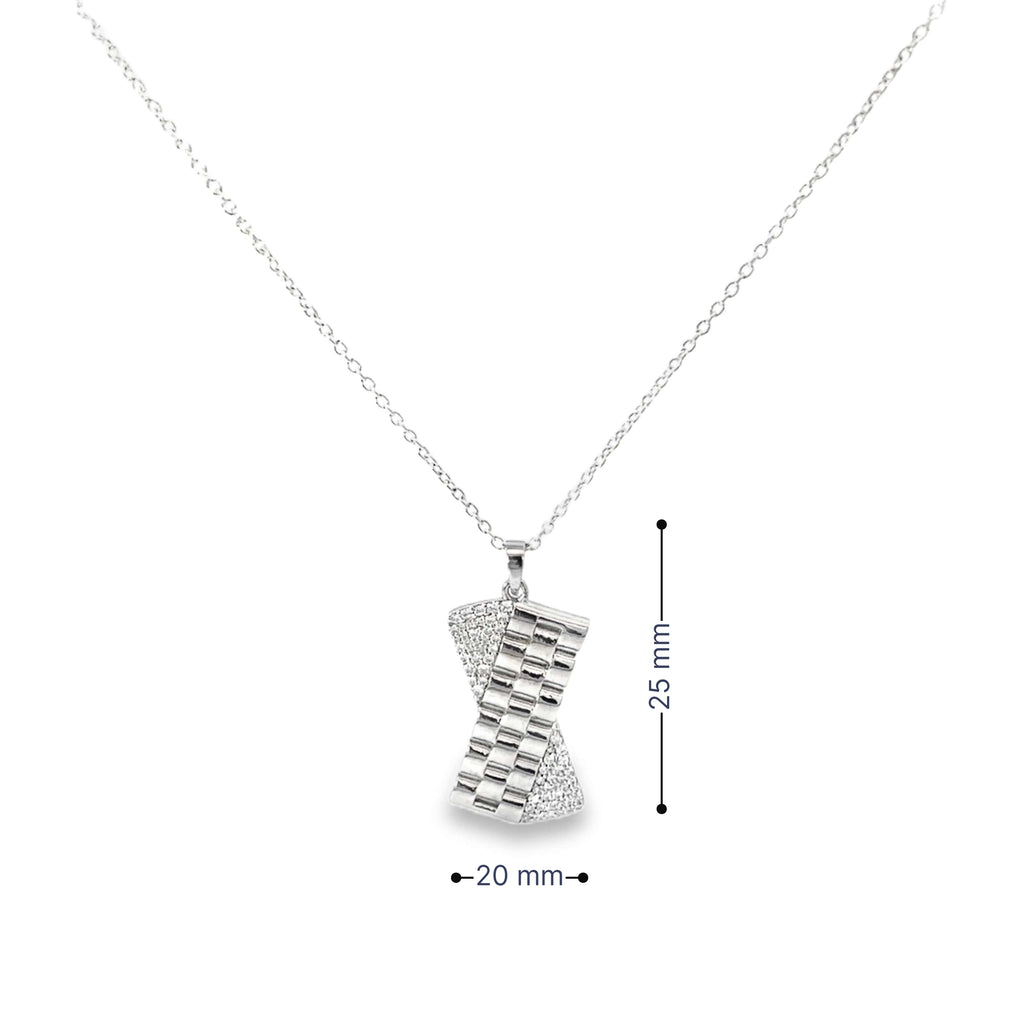 SCULPTED GLAMOUR SILVER PENDANT CHAIN
