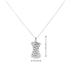 SCULPTED GLAMOUR SILVER PENDANT CHAIN