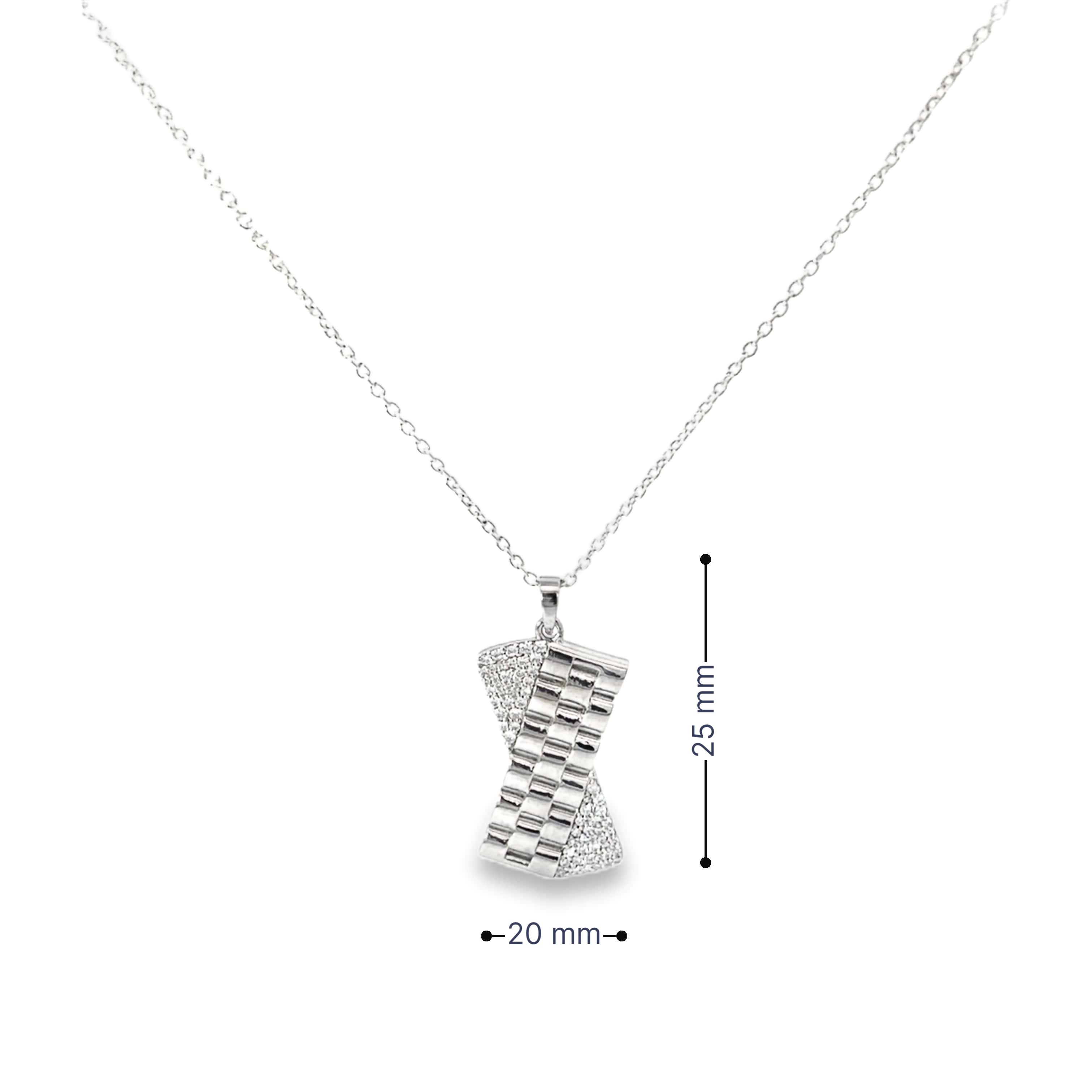 SCULPTED GLAMOUR SILVER PENDANT CHAIN