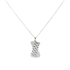 SCULPTED GLAMOUR SILVER PENDANT CHAIN