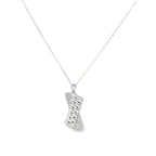 SCULPTED GLAMOUR SILVER PENDANT CHAIN