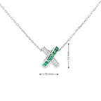 EMERALD CROSSOVER X SILVER PENDANT CHAIN