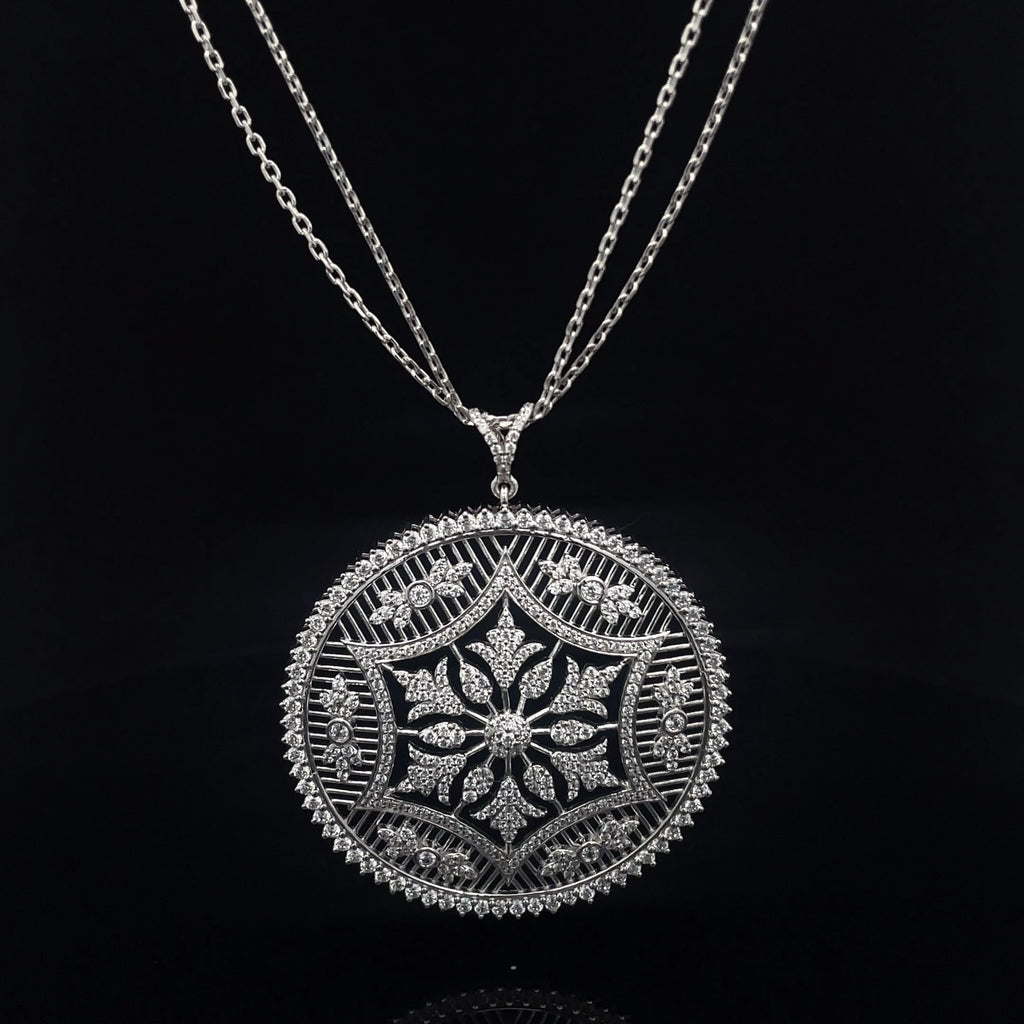 ROYAL MANDALA SILVER PENDANT CHAIN