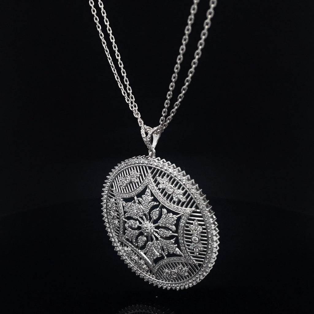 ROYAL MANDALA SILVER PENDANT CHAIN