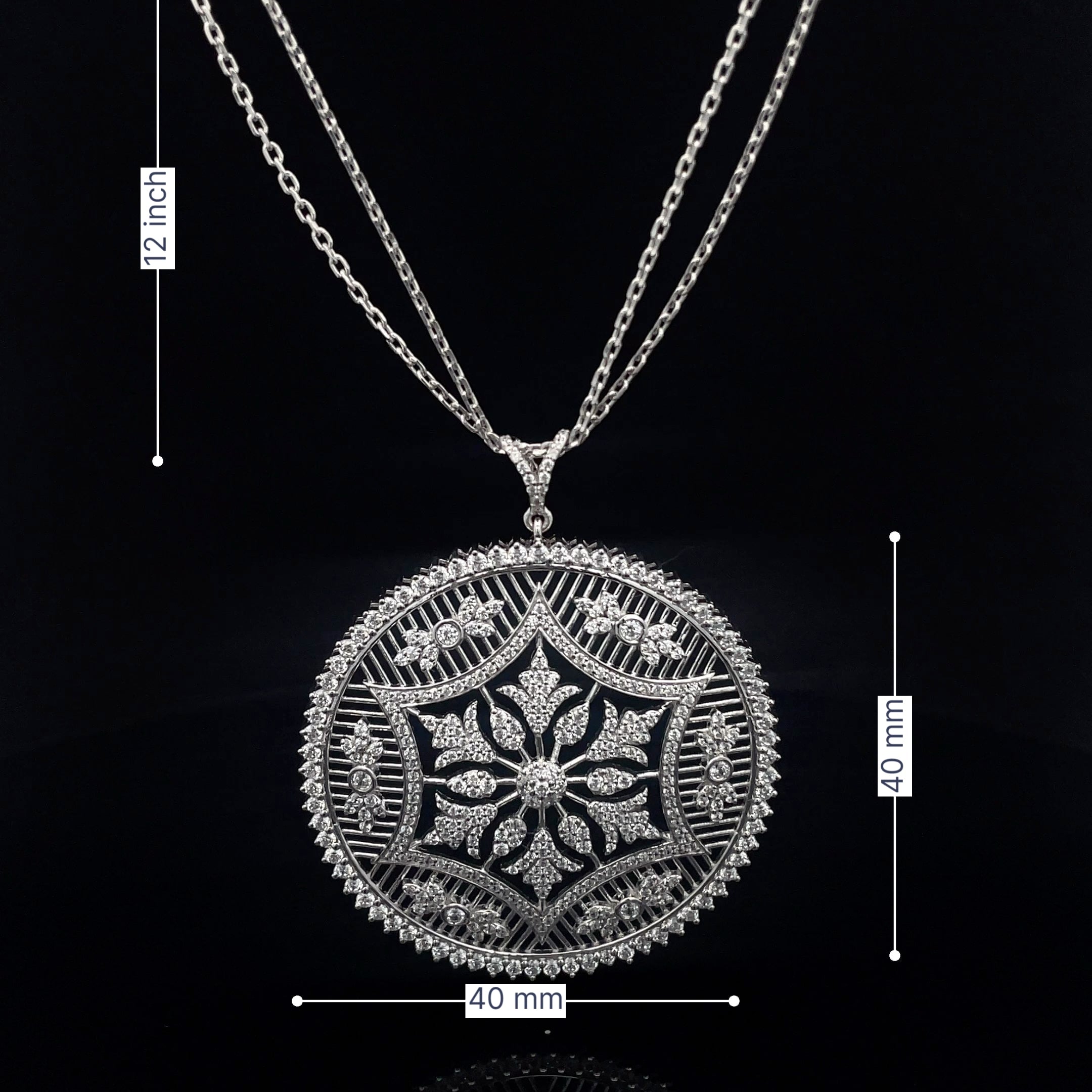 ROYAL MANDALA SILVER PENDANT CHAIN