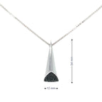 BLACK EDGE TRIANGLE SILVER PENDANT CHAIN