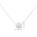 ROSE PETAL ELEGANCE SILVER PENDANT CHAIN