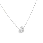 ROSE PETAL ELEGANCE SILVER PENDANT CHAIN