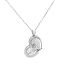 RAY OF LOVE HEART CHARM SILVER PENDANT CHAIN