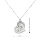 RAY OF LOVE HEART CHARM SILVER PENDANT CHAIN