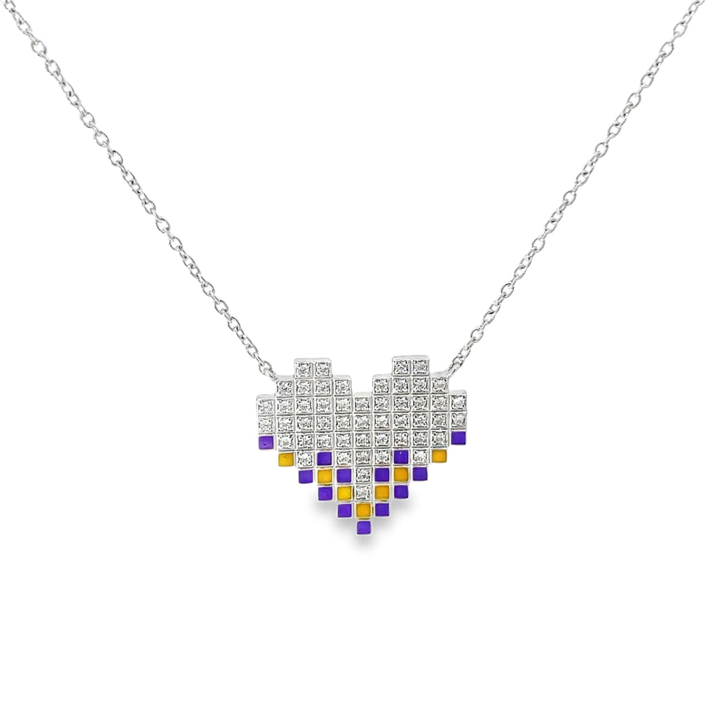 PIXEL LOVE SILVER PENDANT CHAIN