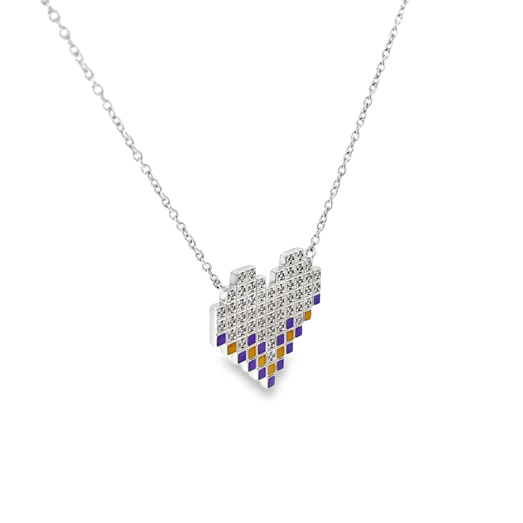 PIXEL LOVE SILVER PENDANT CHAIN