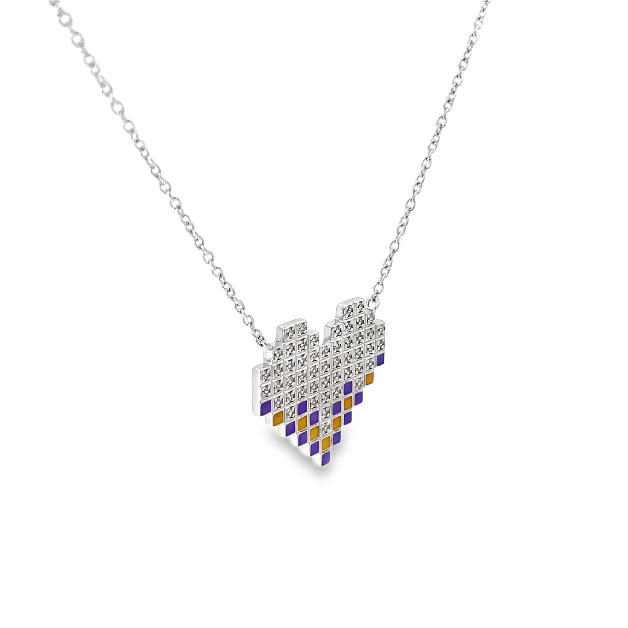PIXEL LOVE SILVER PENDANT CHAIN