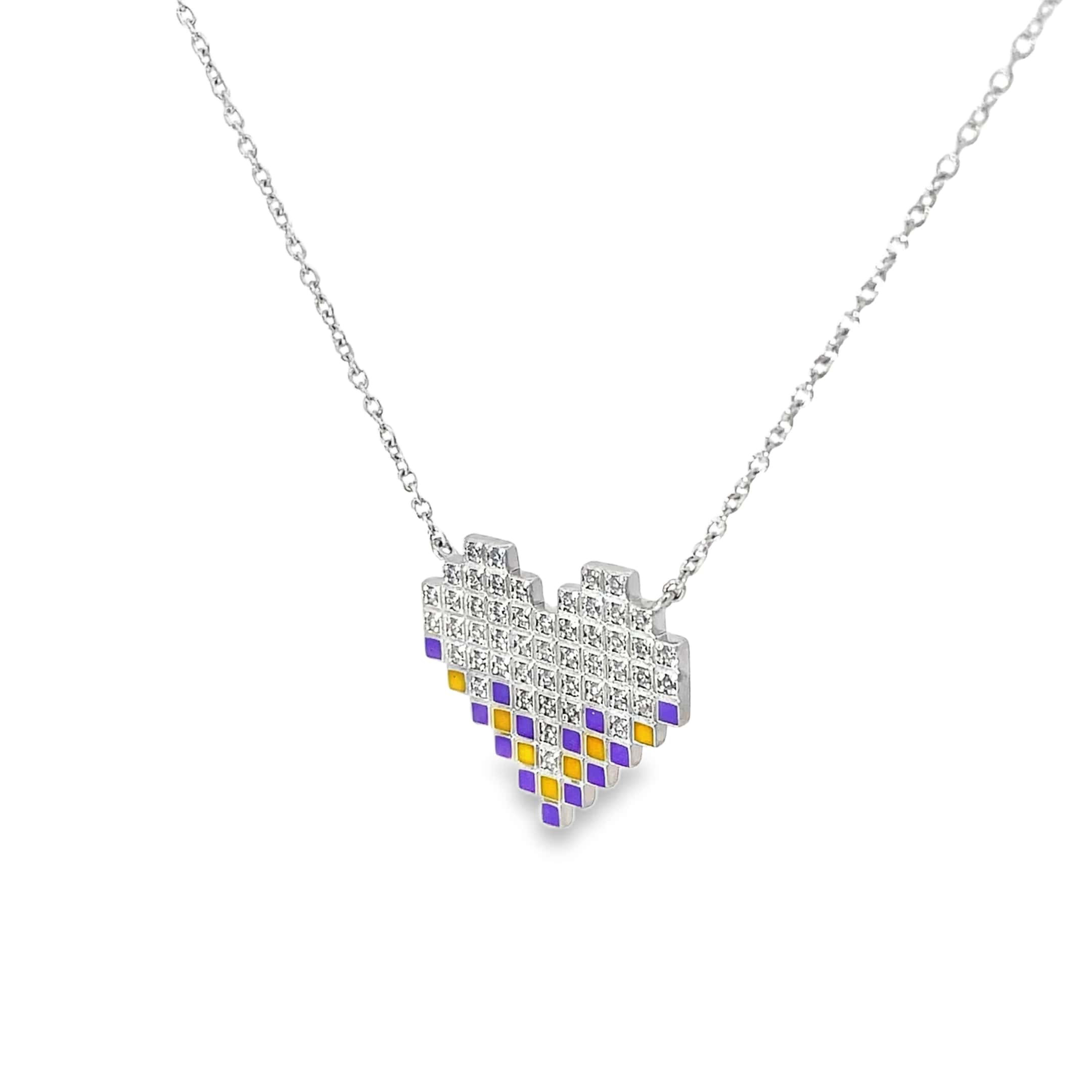 PIXEL LOVE SILVER PENDANT CHAIN