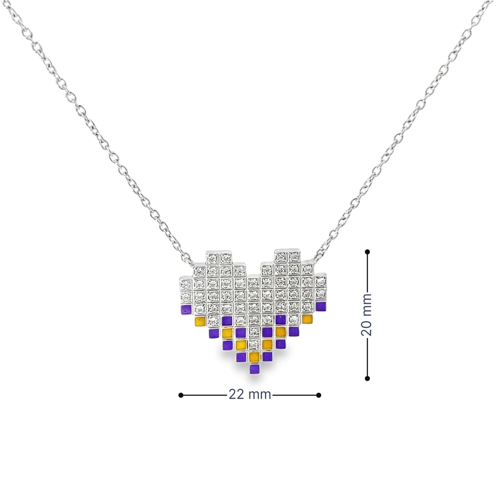 PIXEL LOVE SILVER PENDANT CHAIN