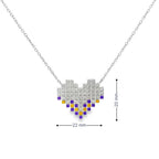 PIXEL LOVE SILVER PENDANT CHAIN